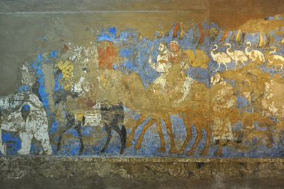 Wall fresco from the ancient settlement of Afrasiab