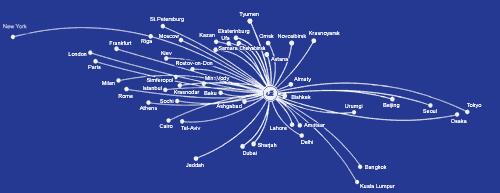 Uzbekistan airways route map :: Domestic and International flights ...