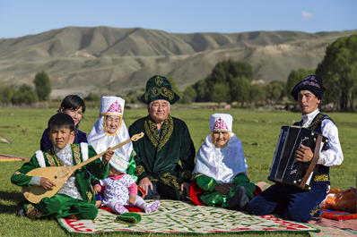 Traditional Kazakh Family