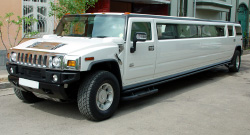 Hummer limousine (color-white, up to 10 seats)