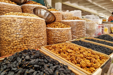 Nuts and Dried Fruits at Siab Bazaar, Samarkand