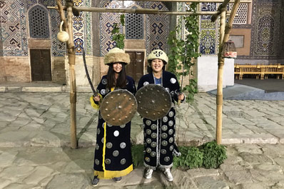 Tourists at Registan Square, Samarkand