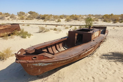 Dried-up Shores of Aral Sea