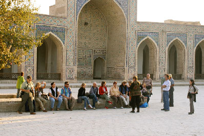 Tourists in Uzbekistan